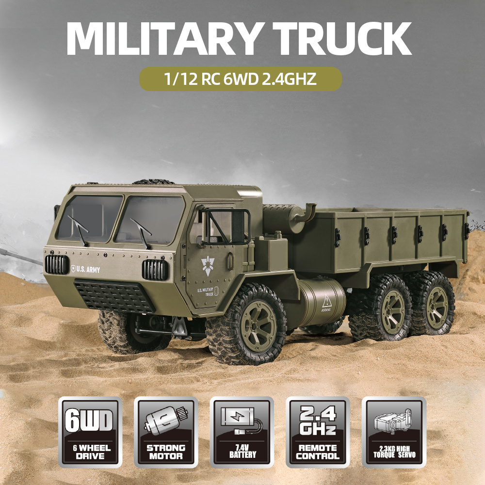 Fayee 1/12 RC 6WD 2.4 ГГц Военный Грузовик Армейский Грузовик Внедорожник  RTR - купить с доставкой по выгодным ценам в интернет-магазине OZON  (1545737590)