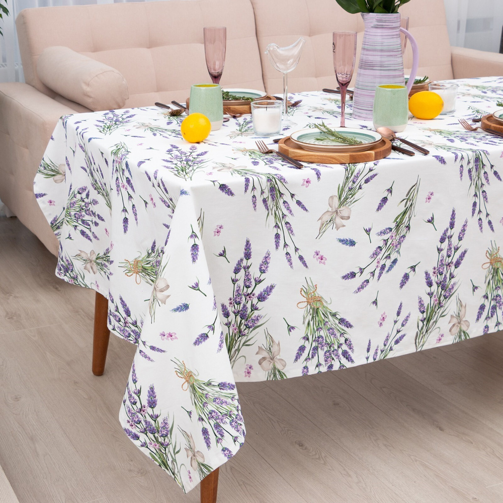 Скатерть Этель Lavender размер 149х180 см, 100% хлопок, саржа 190 г/м2 #1