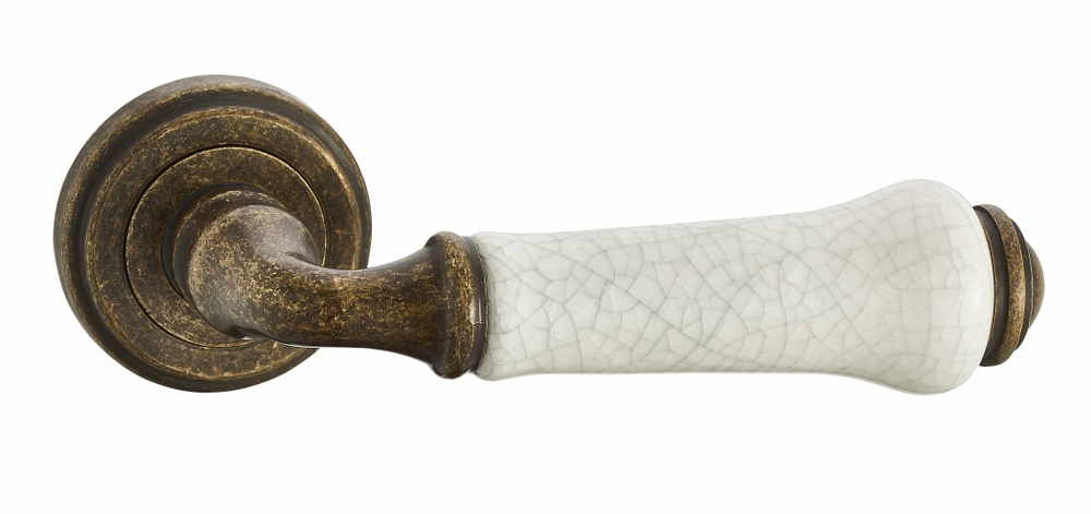 Дверная ручка усиленная тяжёлая Vantage V31BR/ZR сост. бронза/сост. керамика (комплект)  #1