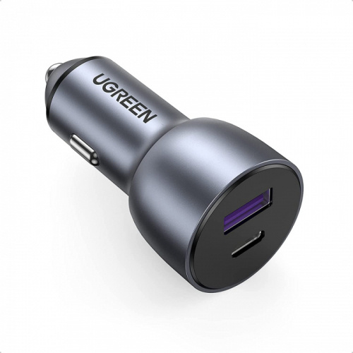 Автомобильное зарядное устройство UGREEN CD213 (60980), USB-A + USB-C; 42,5W Fast Charge, Gray  #1