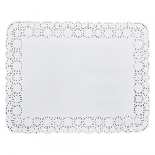 Бумажные салфетки для сервировки ажурные белые прямоугольные 35х45 см 100 штук  #1