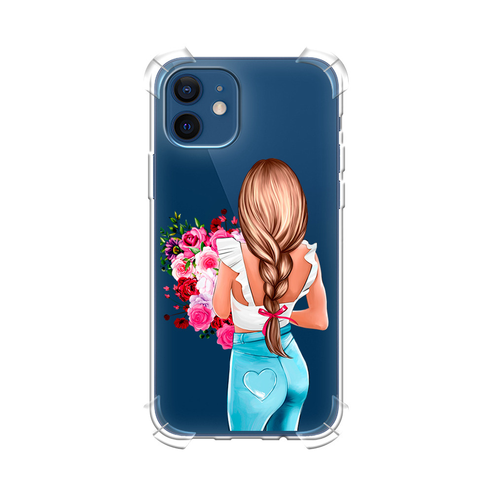 Противоударный силиконовый чехол на Apple iPhone 12 Mini / Айфон 12 mini с  рисунком Девушка с цветами - купить с доставкой по выгодным ценам в  интернет-магазине OZON (539098636)