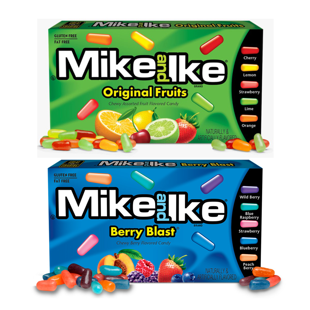 Конфеты Mike and Ike Berry Blast Ягоды и Original Fruits Фрукты (США), 2 шт. по 141 г  #1