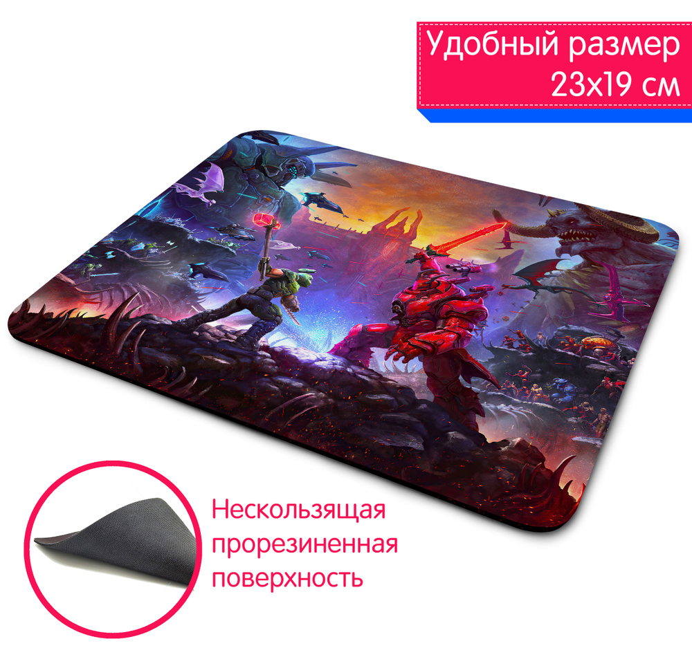 1st color Коврик для мыши игра Дум DOOM Doomguy Палач Рока 3, M ...