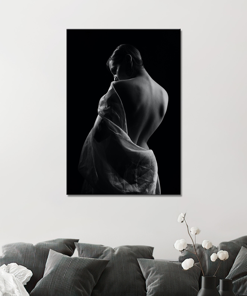 Картина на холсте для интерьера на стену - Эротика, голая, обнаженная девушка  чб 1 40х60 - купить по низкой цене в интернет-магазине OZON (706617405)