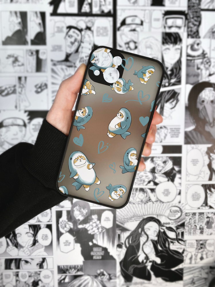 Чехол для iPhone 13 дизайн \"Животные\" (Котики в акулах, 01) - купить с ...