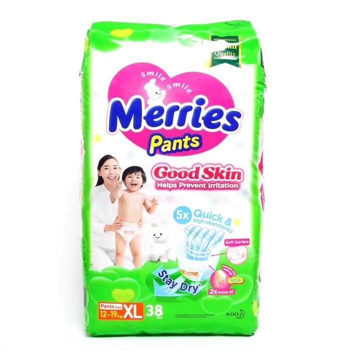 Подгузники-трусики Merries Good Skin, XL 12-19 кг, 38 штук - купить с  доставкой по выгодным ценам в интернет-магазине OZON (981380711)
