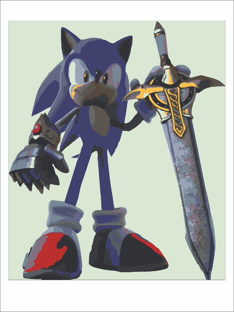 Премиум картина PONOMERAM.SHOP "Sonic and the Black Knight" Соник еж ...