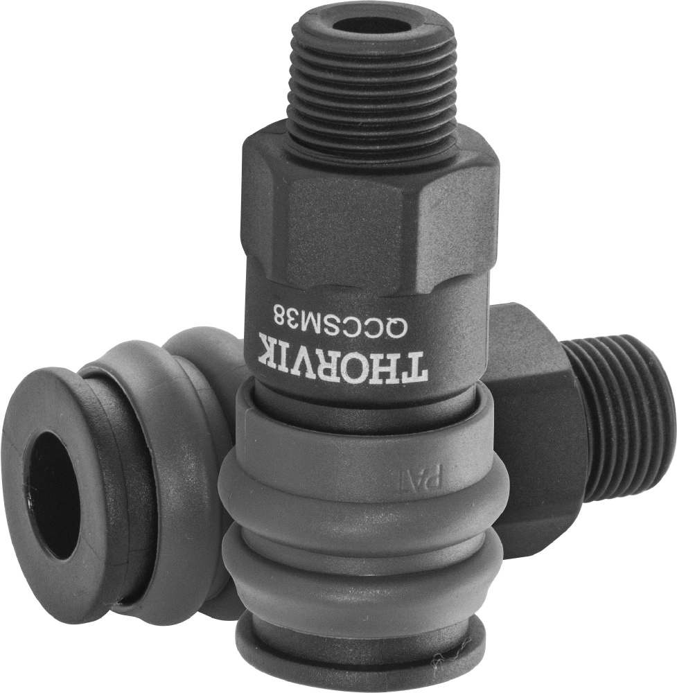 Муфта БРС европейского типа с наружней резьбовой частью BSPT 3/8", QCCSM38, Thorvik #1