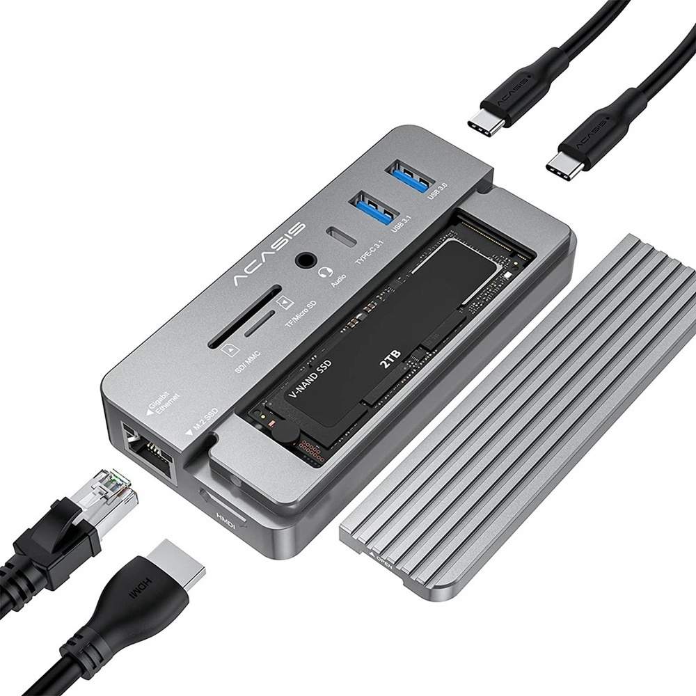 Док-станция ACASIS 10 в 1 с совместимостью M.2 NVME и SATA SSD PC-серый ...