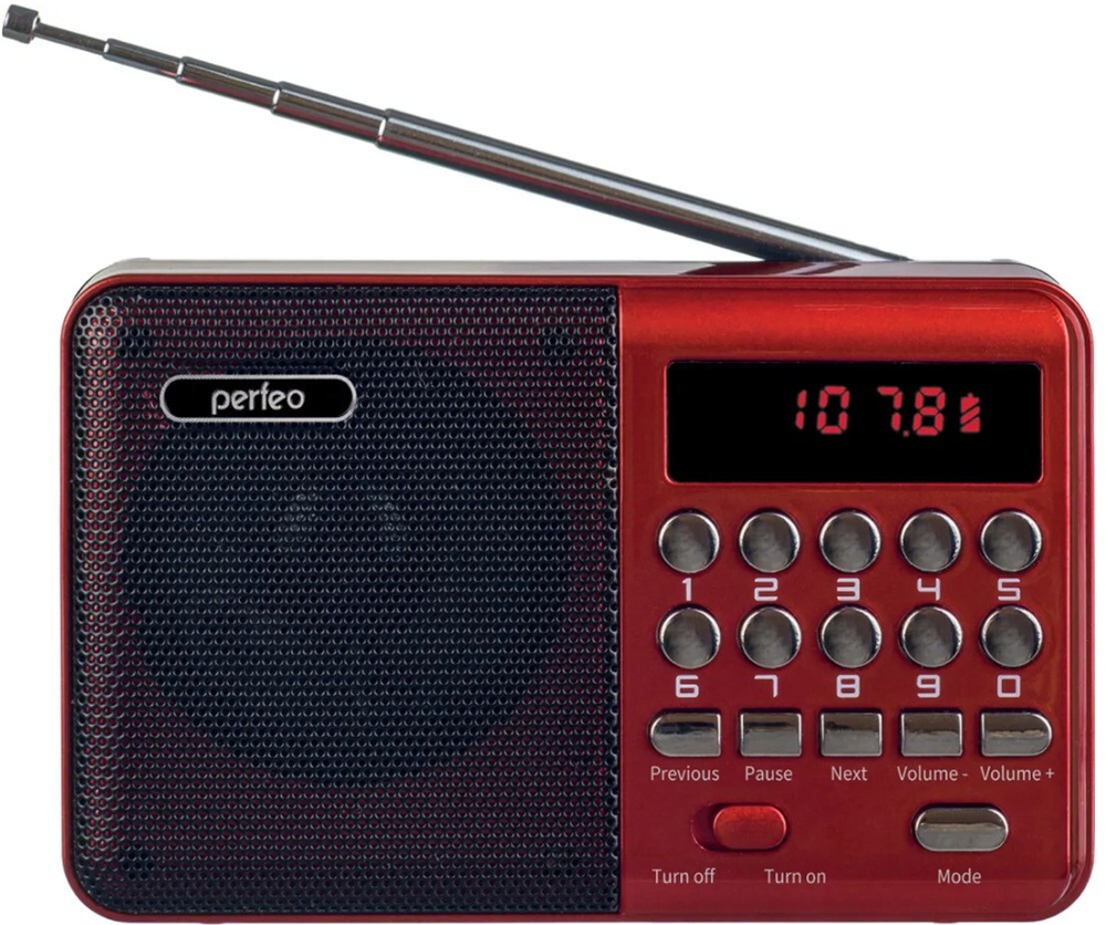 Радиоприемник цифровой PERFEO PF-A4871 PALM, красный #1