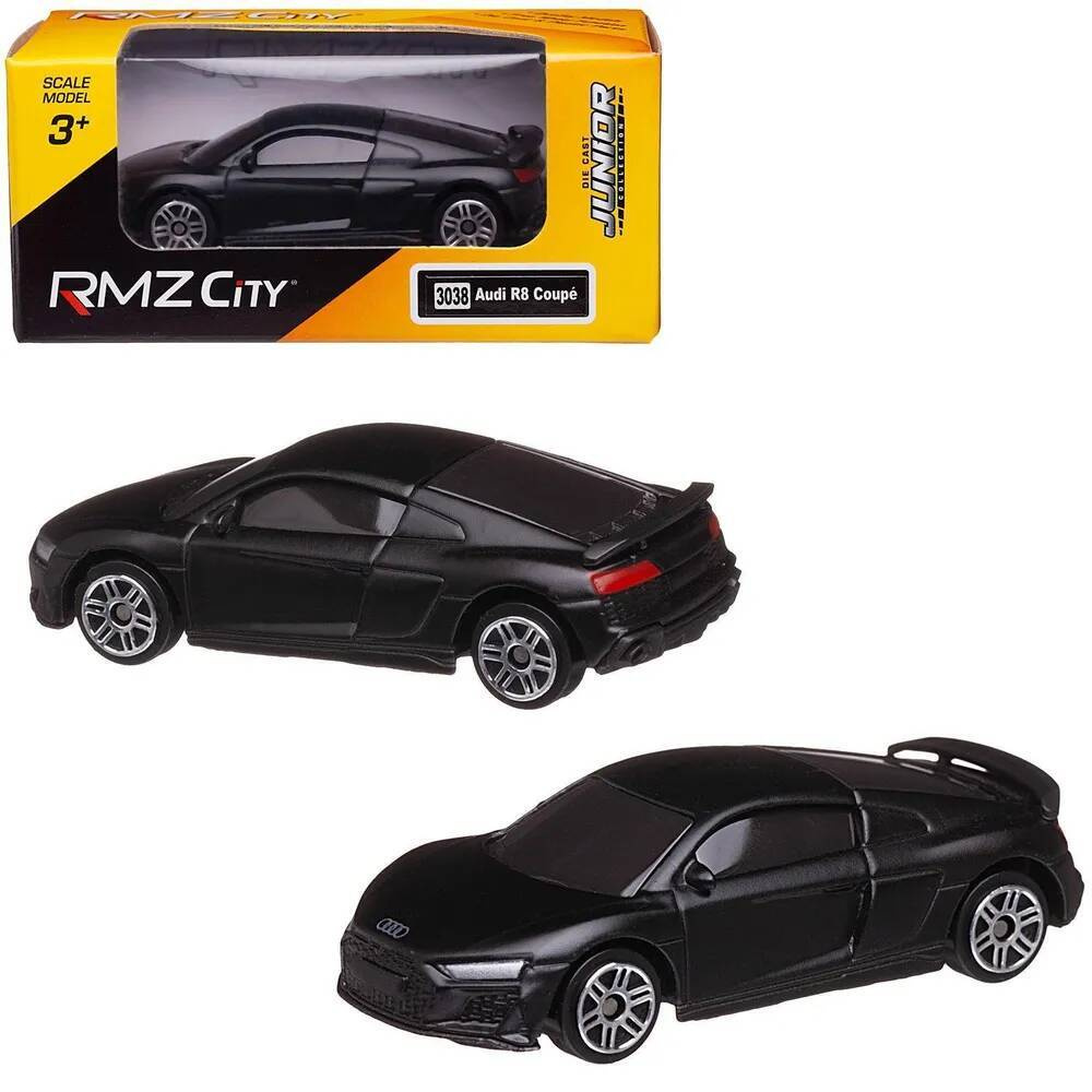 Машина металлическая RMZ City 1:64 Audi R8 Coupe 2019, без механизмов,  чёрный матовый цвет, игрушечная детская машина, игрушки для мальчика -  купить с доставкой по выгодным ценам в интернет-магазине OZON (667806376)