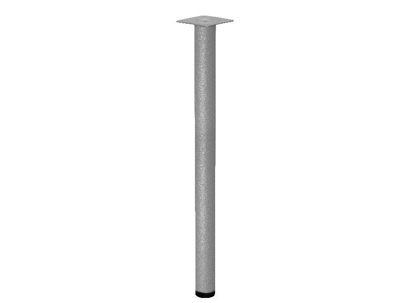 Опора ножка с приварным фланцом для стола, металлическая, алюминий матовый, диаметр 50мм, высота 720мм, #1
