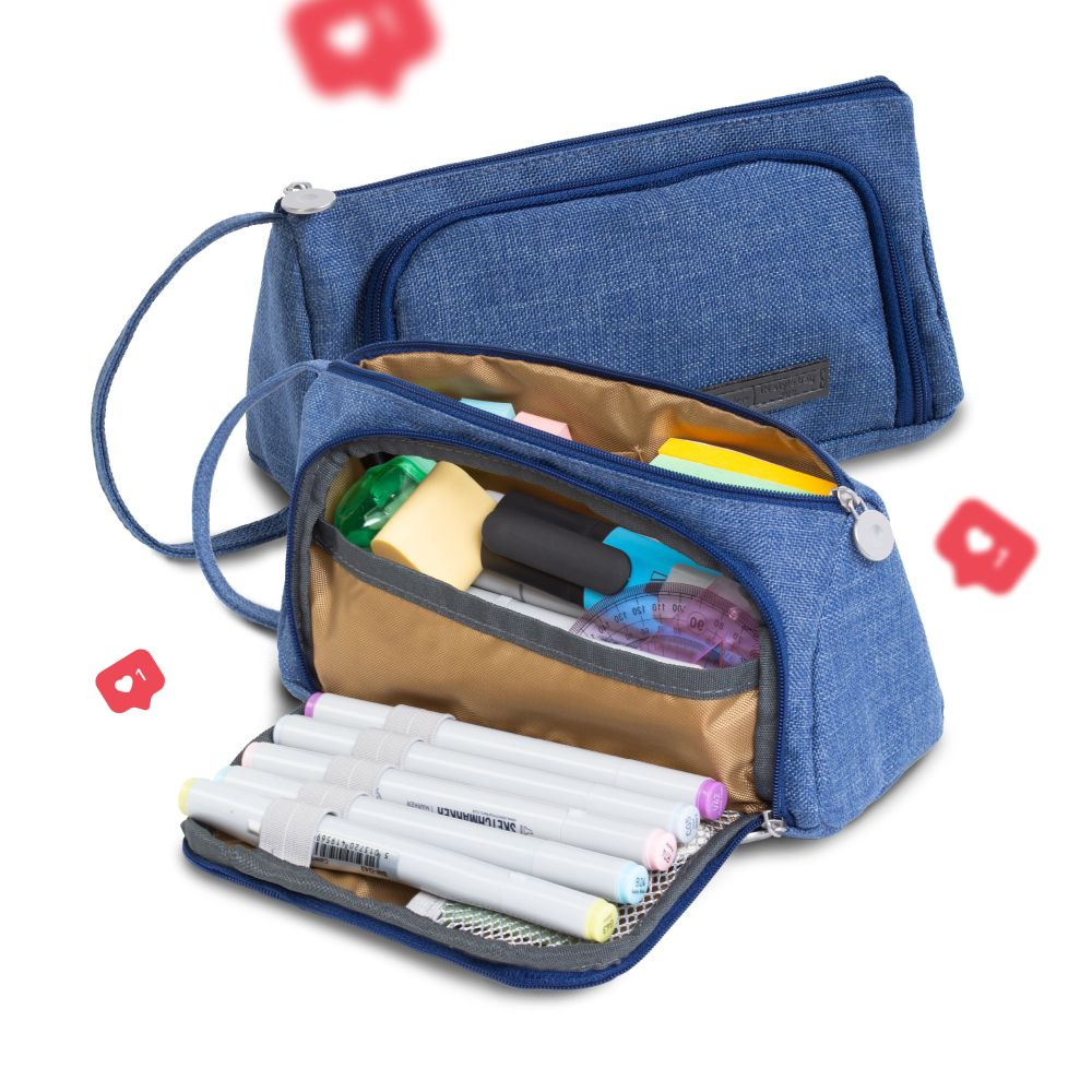 Пенал школьный для девочек подростков Magic Box синий - купить с доставкой по выгодным ценам в интернет-магазине OZON (242033606)