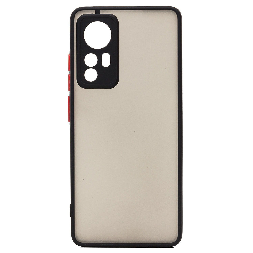 Чехол для Xiaomi 12, 12S пластиковый с окантовкой <черный> #1