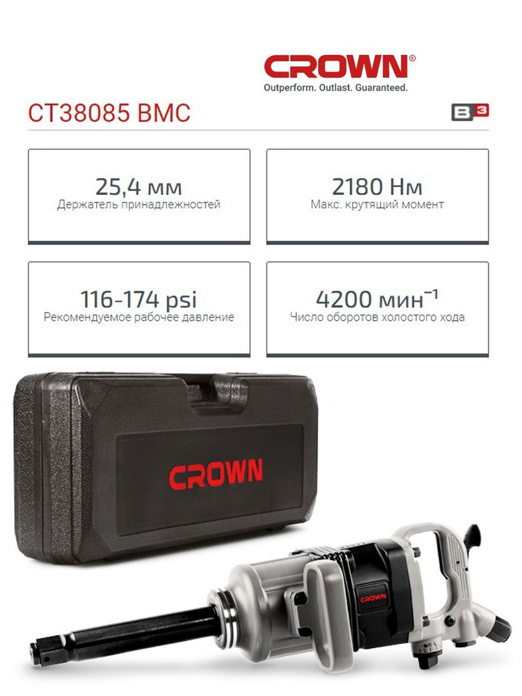 Пневматический ударный гайковерт Crown CT38085 BMC - купить с доставкой ...