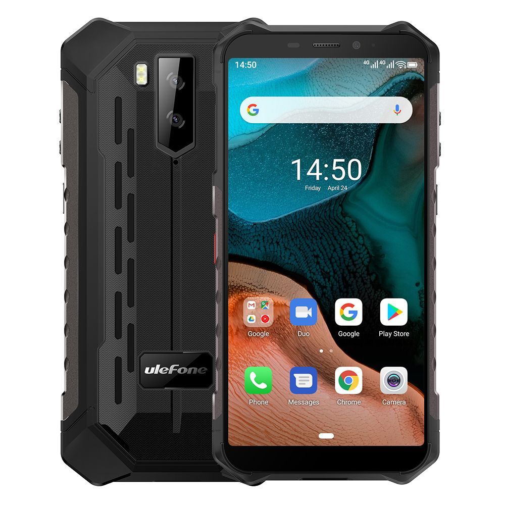 ULEFONE Смартфон Смартфон Ulefone ARMOR X5 3/32 GB BLACK IP68 Быстрая  зарядка / IPS-матрица 3/32 ГБ, черный