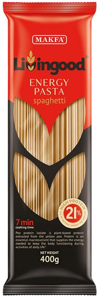 Макароны MAKFA Livingood Spaghetti высокобелковые, 400г, Россия (2 упаковки)  #1