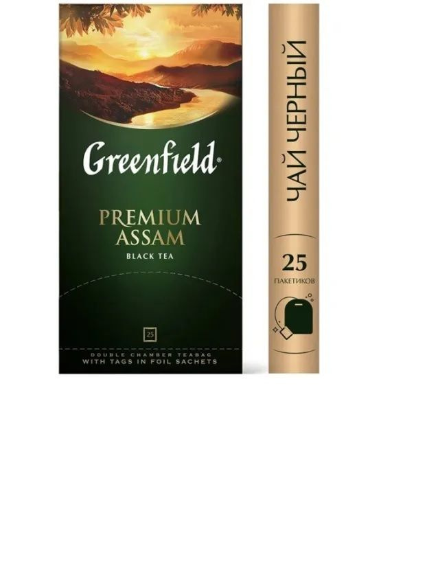 Чай в пакетиках черный Greenfield Premium Assam (Премиум Ассам), 25 пак ...