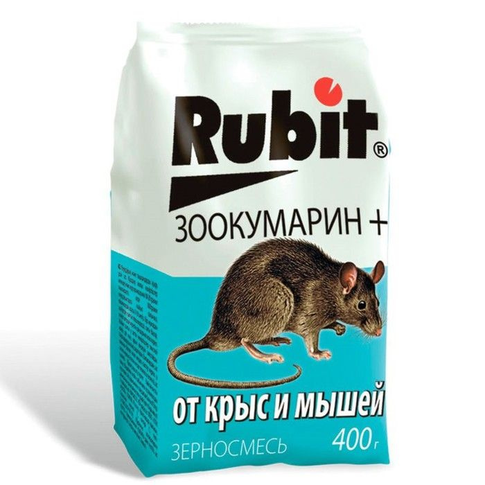 Зерновая смесь "Rubit" Зоокумарин+. от крыс и мышей,, 400 Г #1