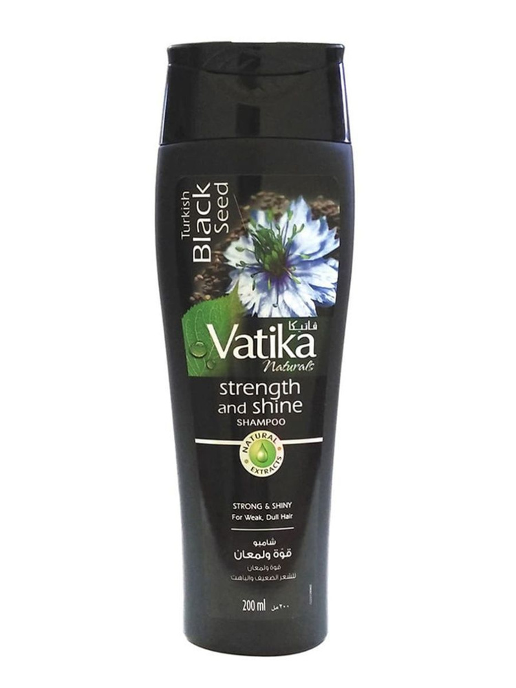 Шампунь Dabur Vatika сила и блеск с черным тмином, Black Seed Strength And Shine, 200 мл  #1