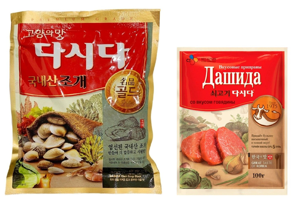 Приправа ДАШИДА: со вкусом говядины 100 г и со вкусом моллюска 300 г, CJ FOODS, Республика Корея  #1