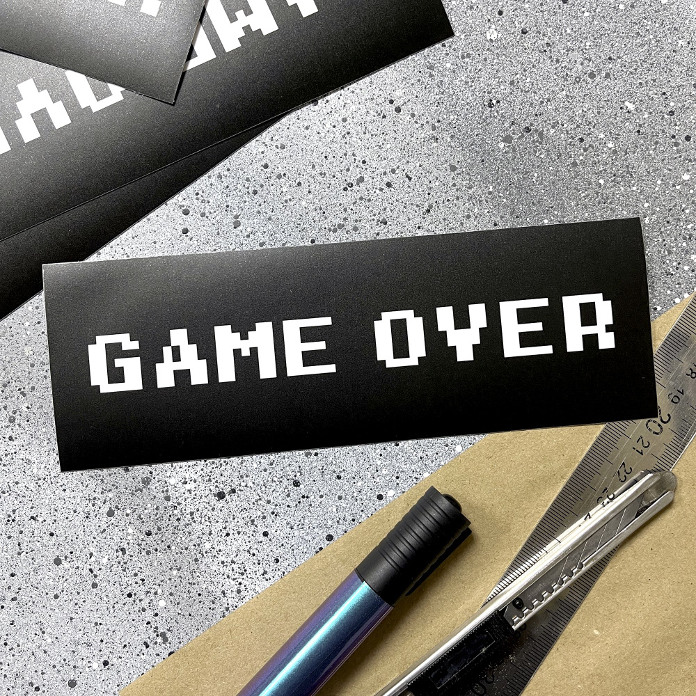 Наклейки на авто, JDM slap sticker, Game Over, 19x6.5