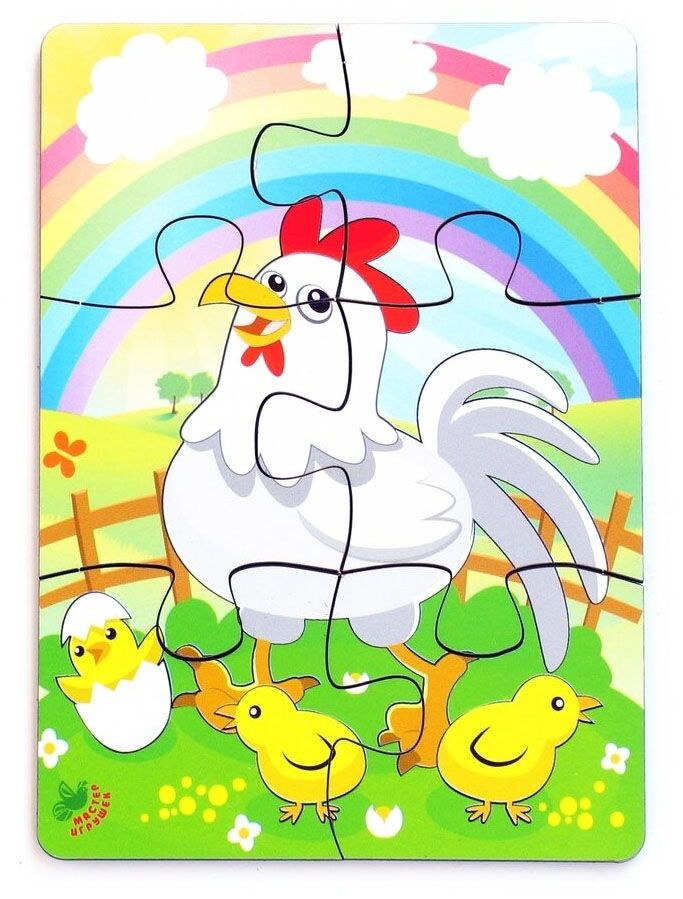 Мини-пазл Курица и радуга, 6 элементов, Мастер игрушек - купить с ...