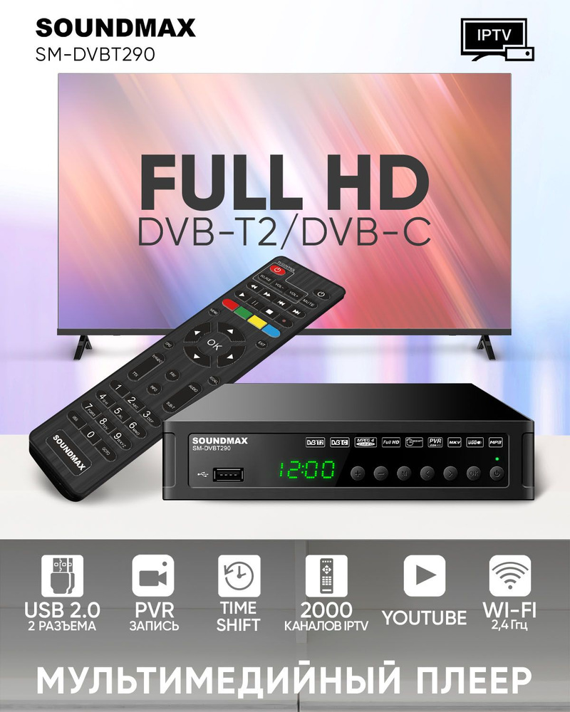 Цифровой телевизионный приемник SOUNDMAX SM-DVBT290(черный) #1