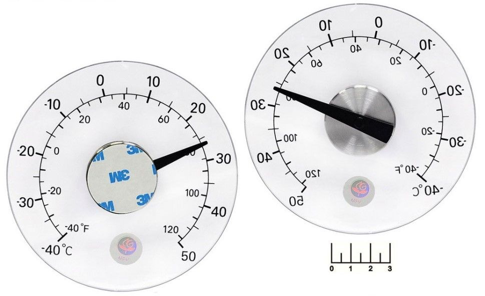 Термометр наружный на стекло биметаллический (-40...+50C) круглый HT-9110D  #1