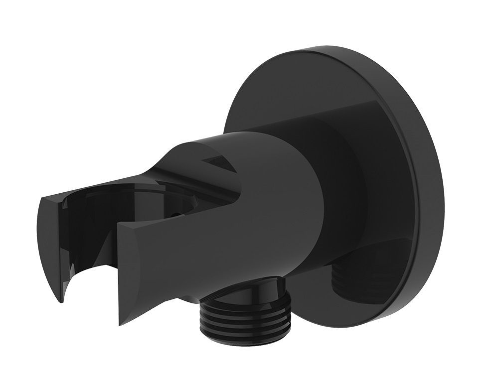 Водорозетка с держателем для душа Clever Round, матовый черный - купить ...