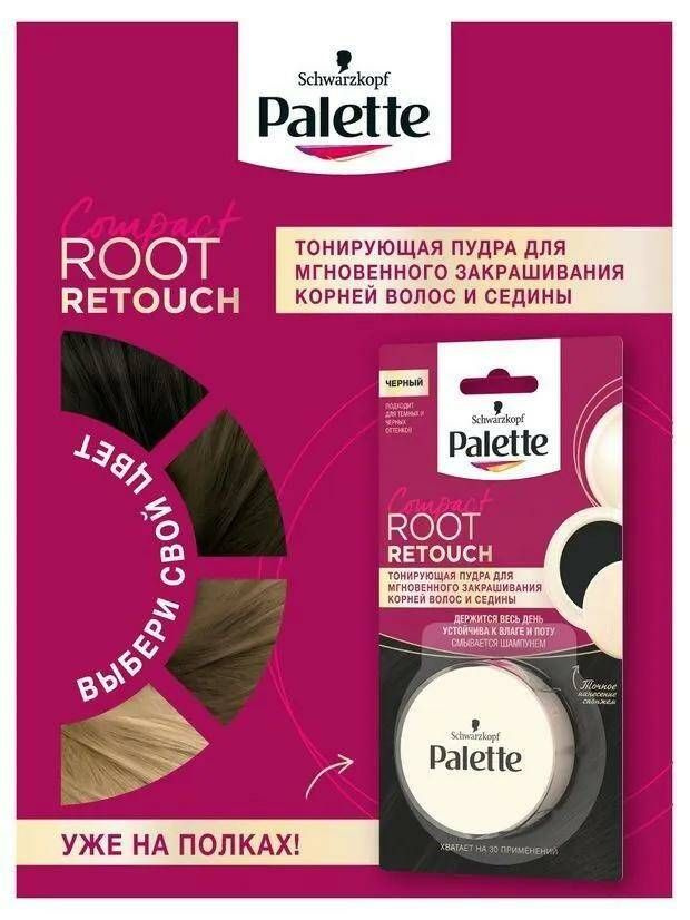 Пудра тонирующая Palette Root Retouch Чёрный для закрашивания корней и ...