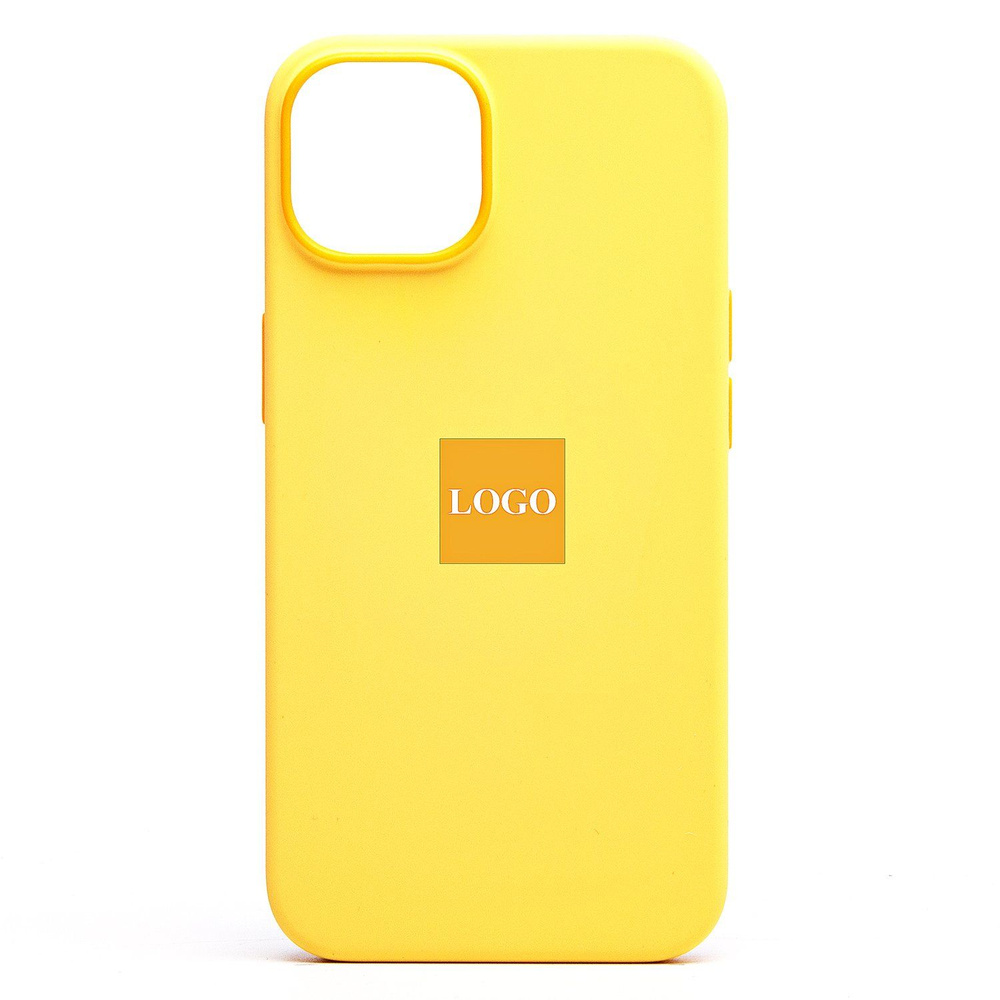Чехол для iPhone 14 силиконовый Silicone Case MagSafe (анимация работает) <желтый> (премиум) #1