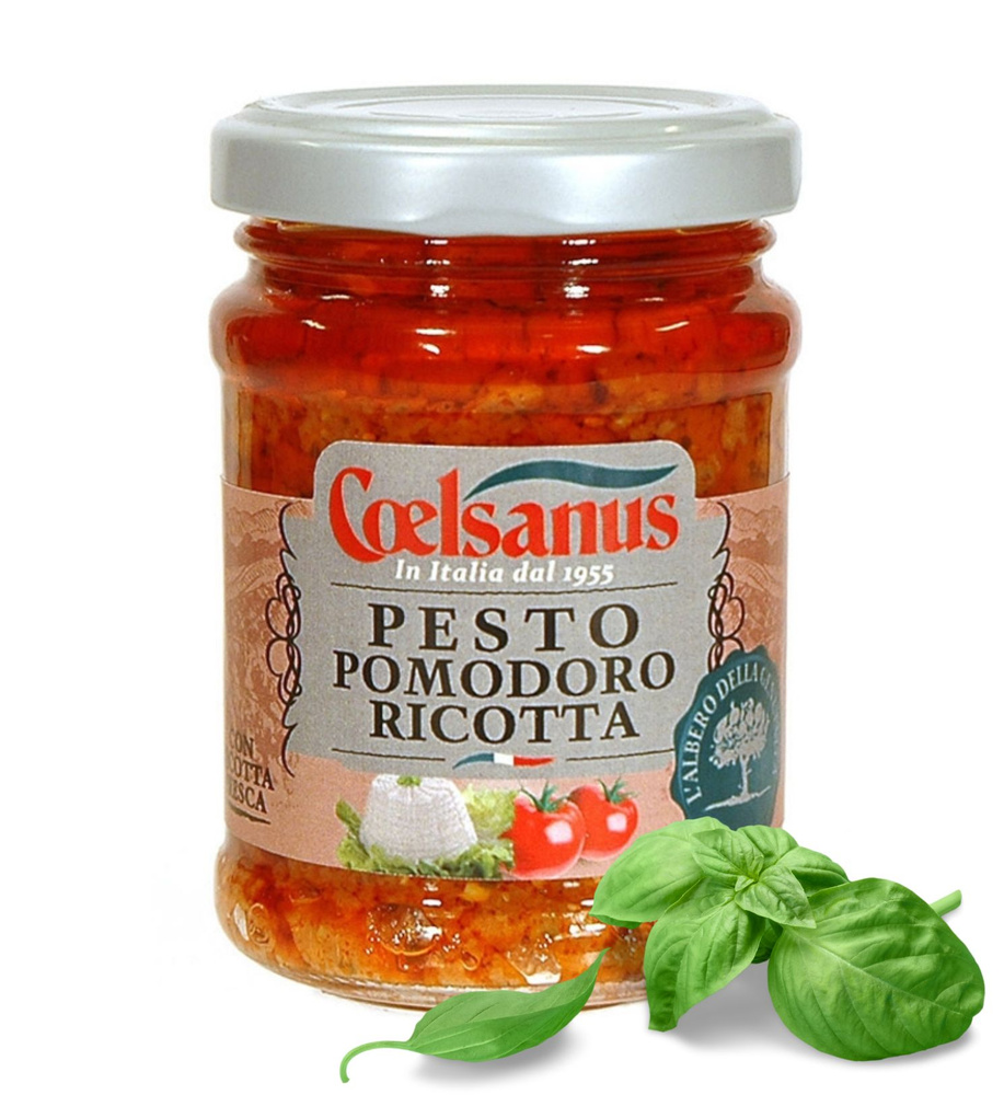 Соус песто с помидорами и сыром Рикотта Coelsanus 125гр, без глютена. Италия  #1