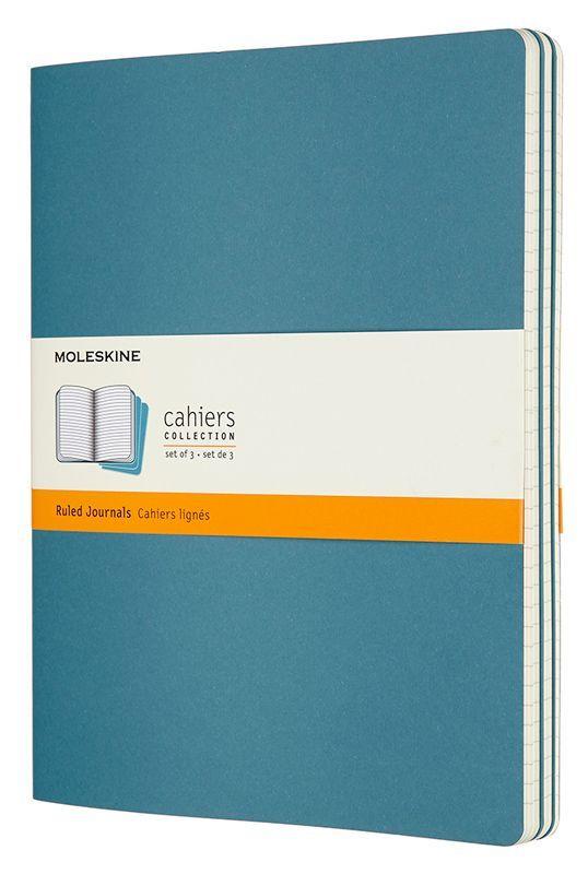 Блокнот Moleskine CAHIER JOURNAL XLarge 190х250мм обложка картон 120стр. линейка голубой (3шт)  #1