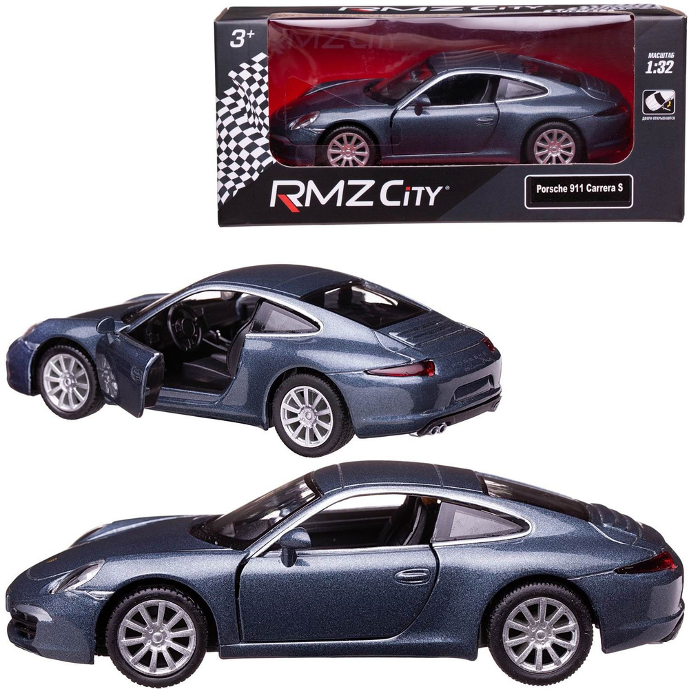 Машина металлическая RMZ City 1:32 Porsche 911 Carrea S, синий цвет, двери  открываются - купить с доставкой по выгодным ценам в интернет-магазине OZON  (1117706696)