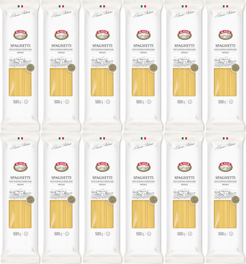 Макаронные изделия Aida Спагетти, комплект: 12 упаковок по 500 г  #1