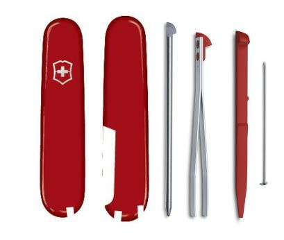 Комплект для ножа Victorionox 91 мм - накладки, шариковая ручка, пинцет ...