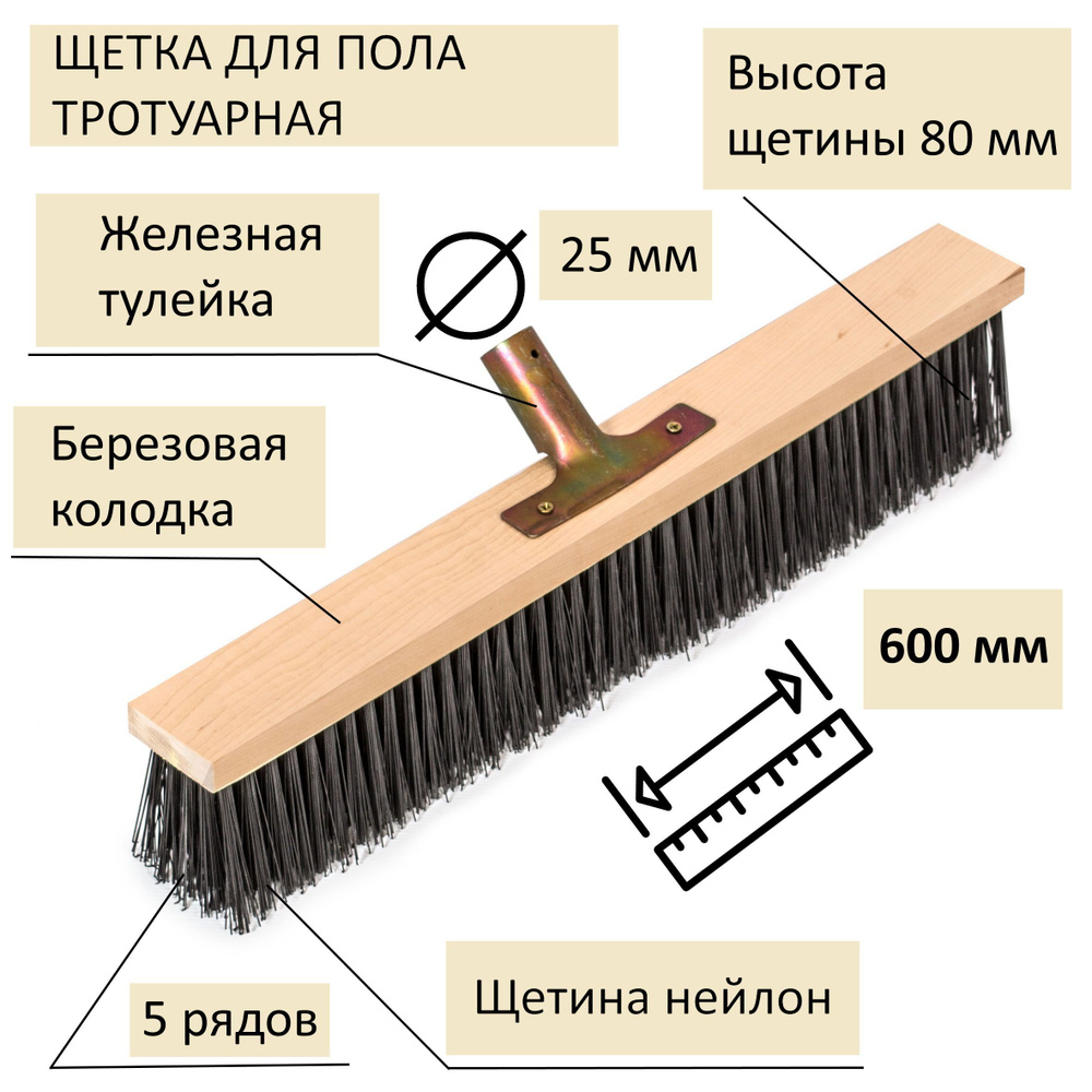 Щетка тротуарная для пола, 600 мм #1