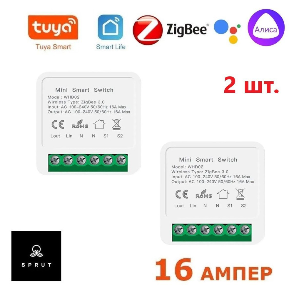 Реле Zigbee WHD02 - монтируется в подрозетник, управляется Алисой через ...