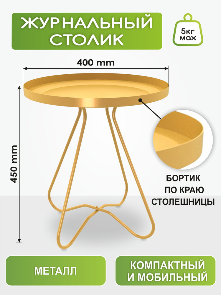 Сервировочный столик со съемным подносом