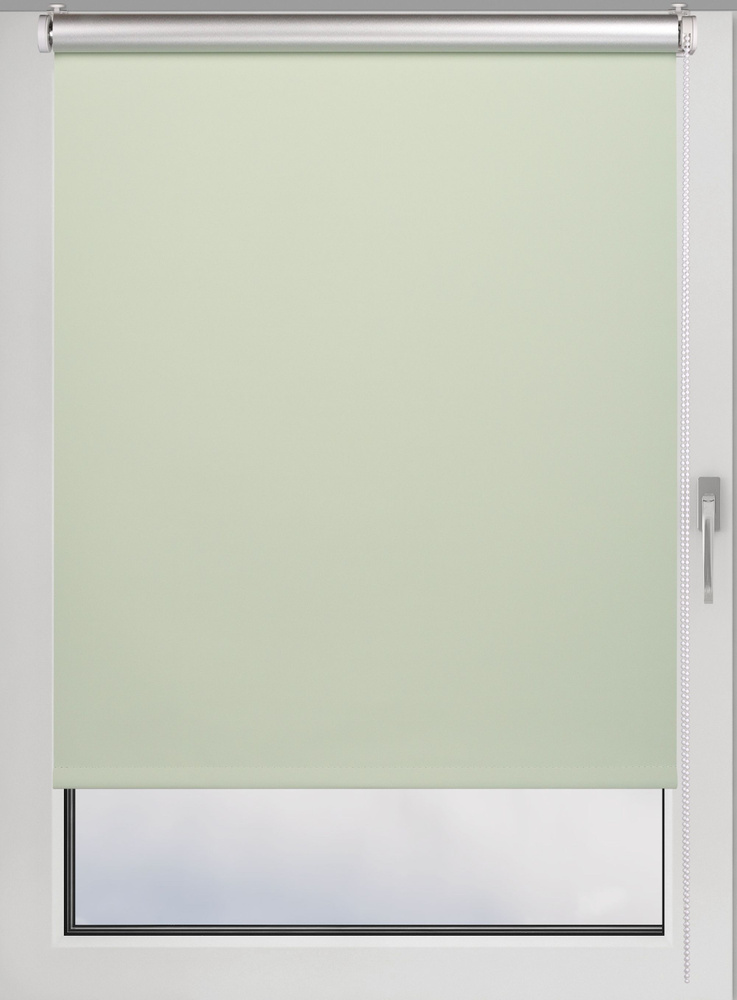 Штора рулонная блэкаут Silver 55х160 см на окно фисташковый #1