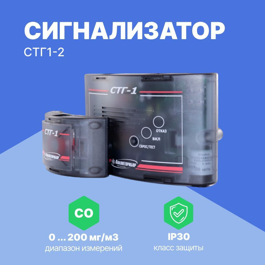 Сигнализатор СТГ1-2 (угарный газ (CO) и 2 датчик метана (CH4)) с ...