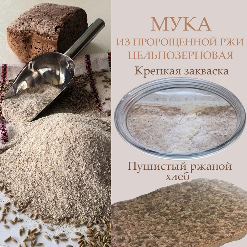 Мука из пророщенной ржи, цельнозерновая, ПикАктив, 1 кг - купить с ...
