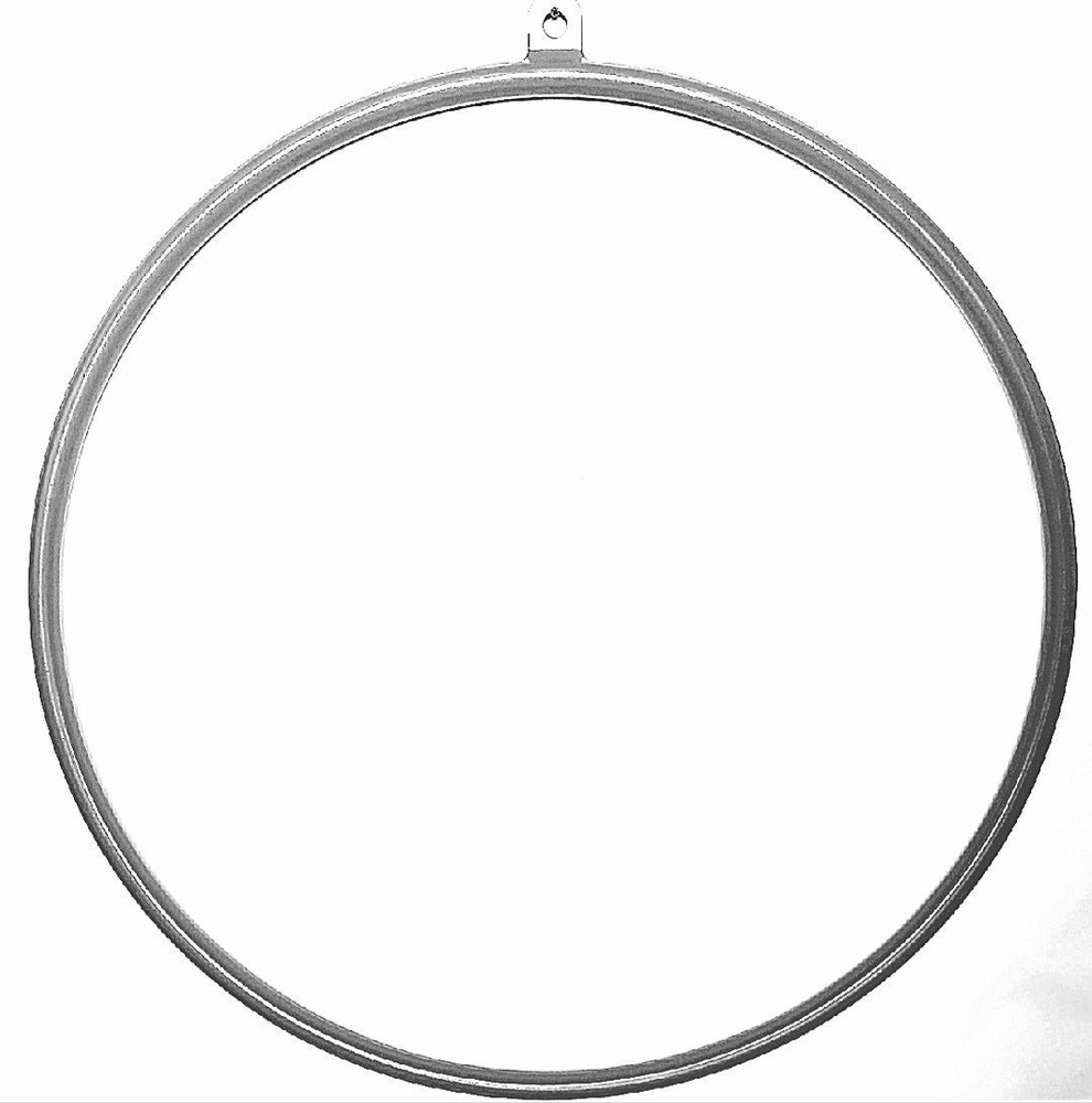 Металлическое кольцо для воздушной гимнастики. С подвесом (петля). Цвет темно-серый. Диаметр 90 см.  #1