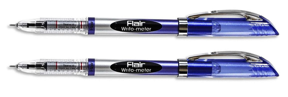 Ручка шариковая Flair "WRITO-METER", 0.7 мм, синяя (10 км), 2 шт. #1