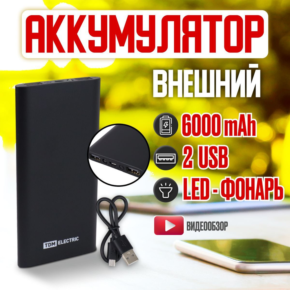 Внешний аккумулятор (Power Bank) TDM Electric Power bank, повербанк для  телефона, компактное портативное зарядное устройство - купить по выгодным  ценам в интернет-магазине OZON (719044520)