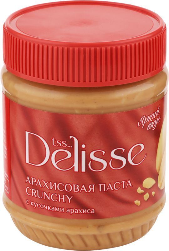 Паста арахисовая DELISSE Crunchy, 340г #1