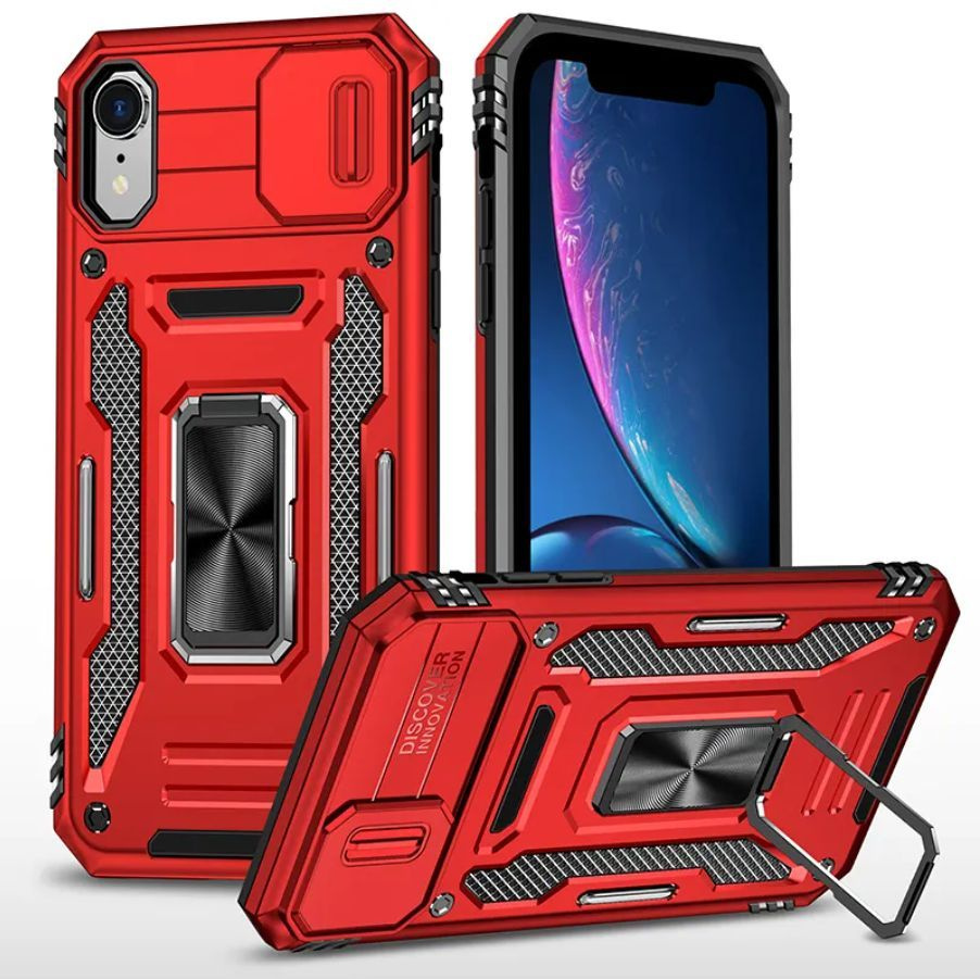 Чехол Camshield Square Ring для iPhone X / Xs (Красный) / Противоударный с  кольцом на Айфон 10 и 10c / С защитой камеры - купить с доставкой по  выгодным ценам в интернет-магазине OZON (716020857)