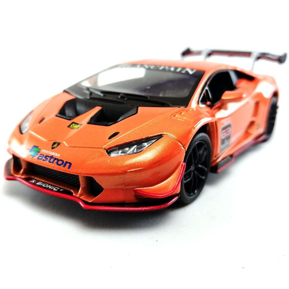 Машинка металлическая Ламборджини Хуракан Lamborghini Huracan LP620-2 Super  Trofeo Kinsmart 1:36 5389DKT инерционная, цвет Оранжевый - купить с  доставкой по выгодным ценам в интернет-магазине OZON (340698690)